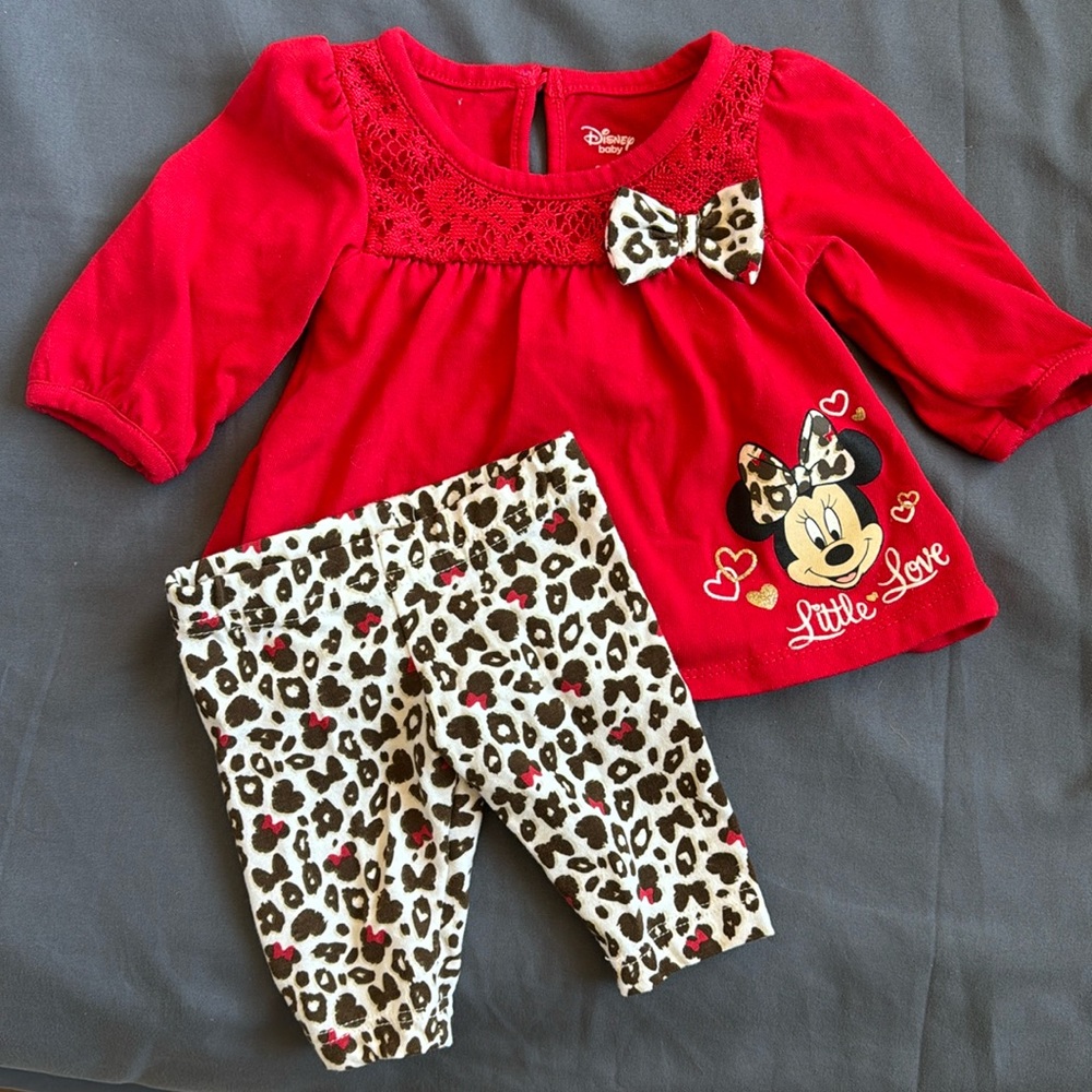 Disney Red Leopard Print Set, Size Newborn